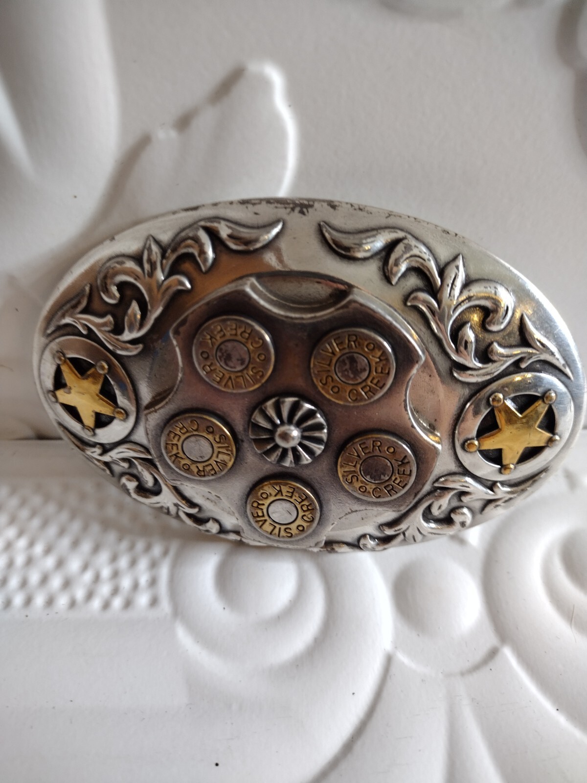 SILVER CREEK CLASSIC WESTERN COWBOY BELT BUCKLE Gem