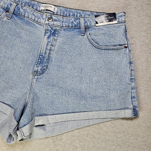 Abercrombie Fitch Mom Denim Shorts Womens High Rise Curve Love Cutoff 35 / 20 - Picture 3 of 10