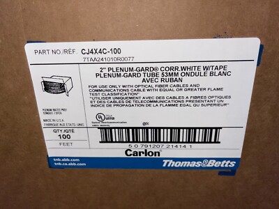 Thomas & Betts CJ4X4C100 2'' Plenum-Gard White W (Pack of 100) 