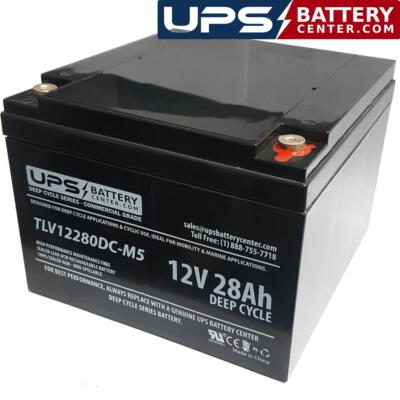 12V 28Ah Deep Cycle Sealed Lead Acid Battery with M5 Insert Terminals