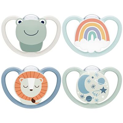NUK Space Schnuller Silikon Gr.1   Frosch, 4er Set, BPA-frei