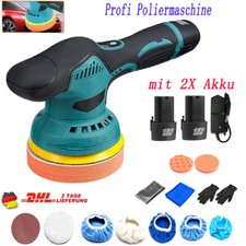 Profi Poliermaschine +2X Akku 12V Auto Polierer Poliergerät 125mm Politur set
