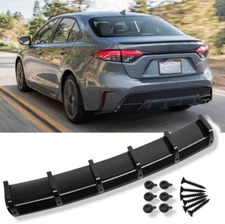 Car Rear Bumper Diffuser Spoiler Lip 6 Fins For Toyota Corolla Sedan 2020-2024 