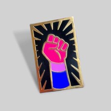 Gaypin' Bisexual Resist Fist Lapel Pin