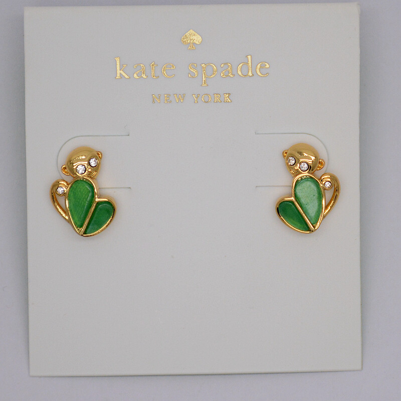 Kate spade new york jewelry Cute Gold Tone stud earrings Enamel Green