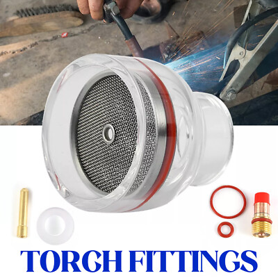 6pcs Gas Lens Collet Glass Cup for TIG-17/18/26 Argon Arc Welding Torch FittinKT
