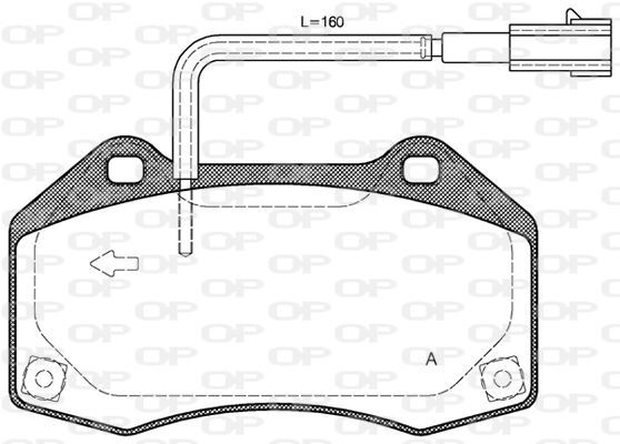 Jeu de 4 plaquettes de frein Abarth 695 1.4 avant avec témoin d'usure intégré