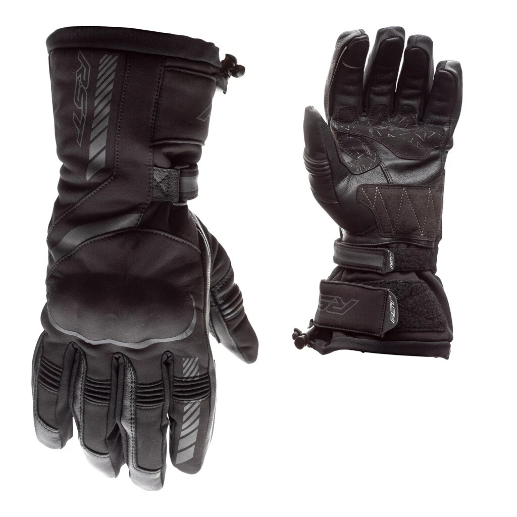 RST Atlas CE Waterproof Leather Motorcycle Gloves - Black