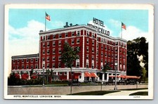 Hotel Monticello US Flags Longview Washington WA VINTAGE Postcard