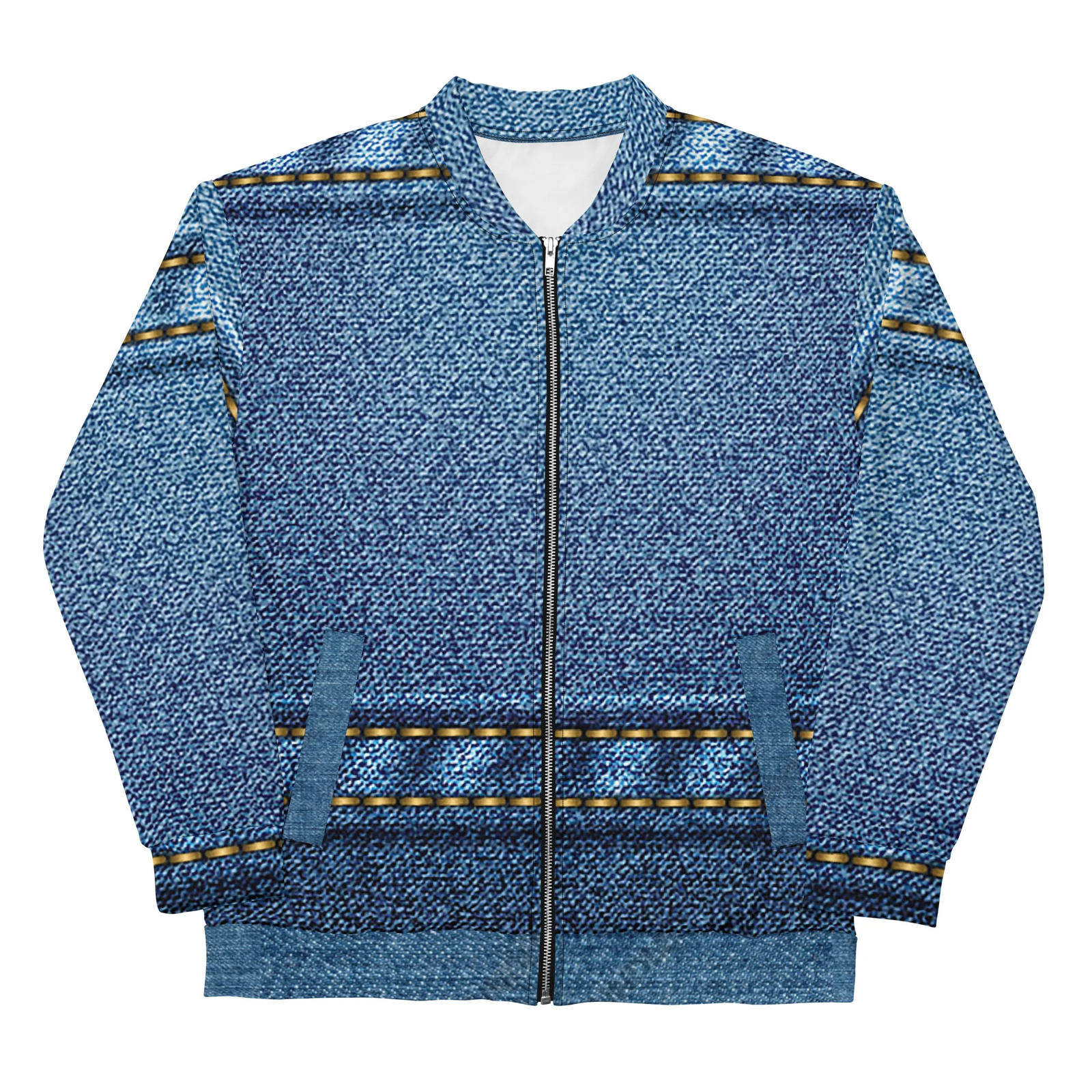 Jeans Print Bomber Jacket-image