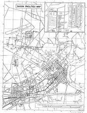 Saigon Facilities Map - reprint of 1960s era military map MACV  W1