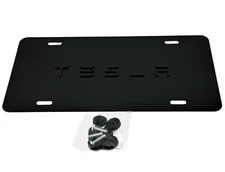 Premium Metal Front Vanity License Plate for TESLA (Gloss Black)