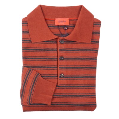 Isaia Slim-Fit Lightweight Superfine Wool-Silk-Cashmere Polo Sweater M NWT