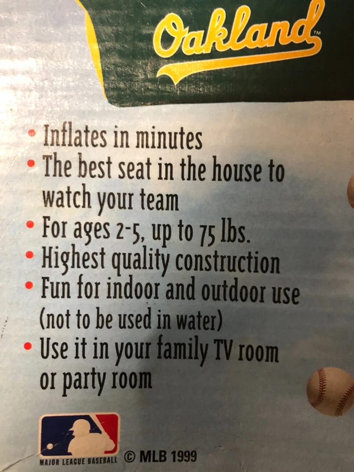 1999 STERLING Sports KIDS MLB New York Mets Inflatable Chair NEW RARE - Image 2 of 2