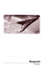 America West Airlines First Class Lunch Dinner Menu January 2000 FD4C2