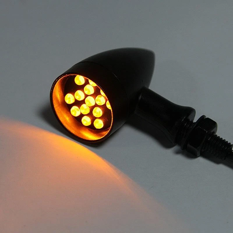 Black LED Turn Signals Light For Kawasaki Vulcan VN 800 900 1500 1600 1700 - Image 3 of 4
