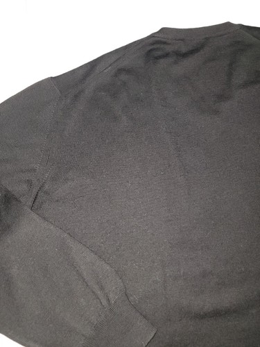 Suéter Vogue Gran Sasso l'uomo para hombre talla 56 negro lana virgen tejido cuello en V Italia - Imagen 7 de 12