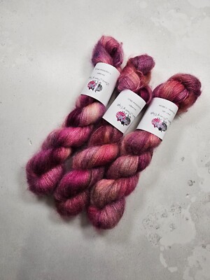 Handgefärbtes Kid Mohair Seide Garn, Lace Gewicht, 50g, FEARLESS HEART