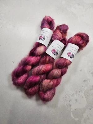 Hand Gefärbt Kinder Mohair Seide Garn , Spitze Gewicht, 50g, Fearless Herz - Bild 1 von 4