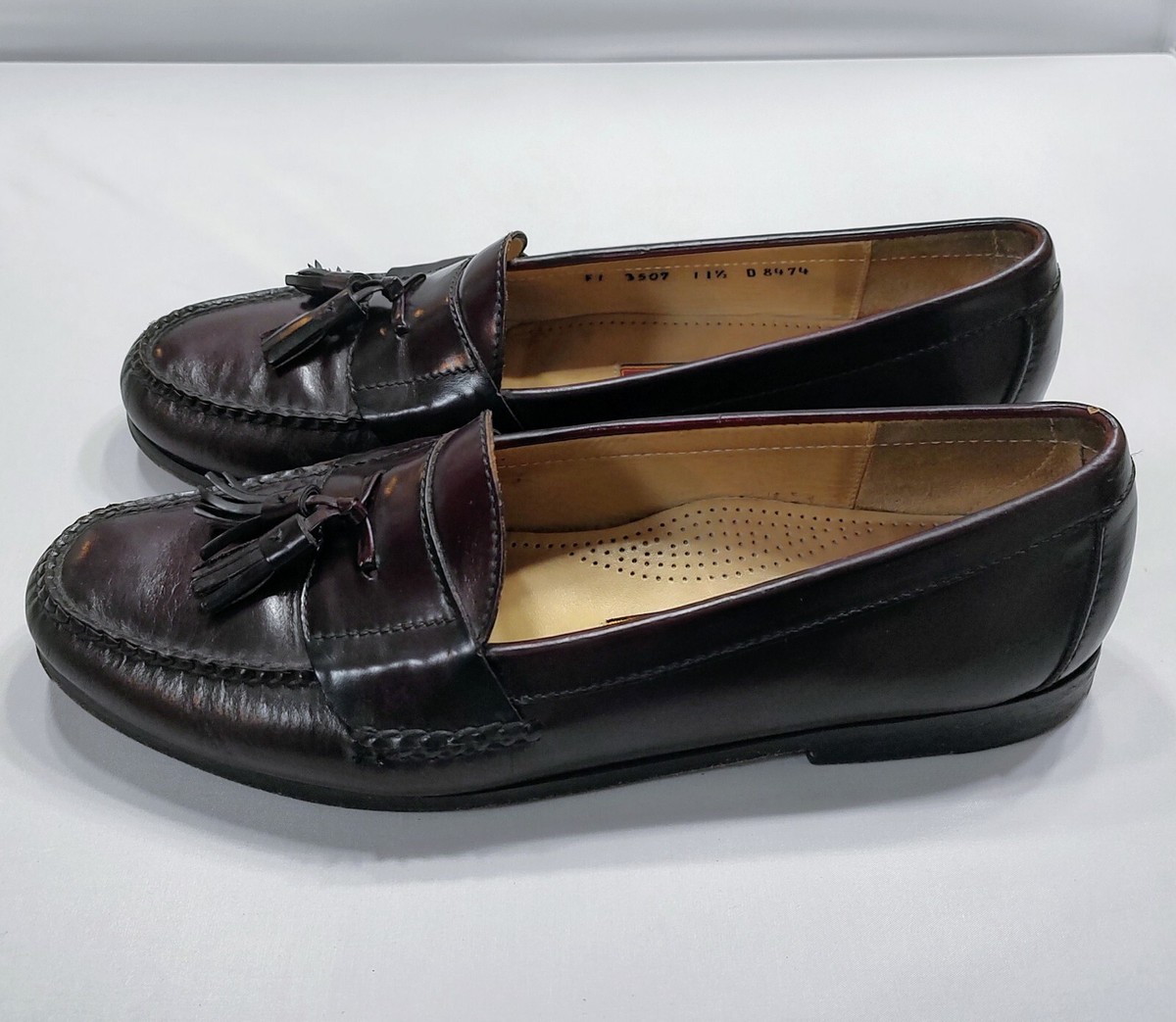 Cole Haan F1 3507 Burgundy Tassel Slip-On Leather Loafer 