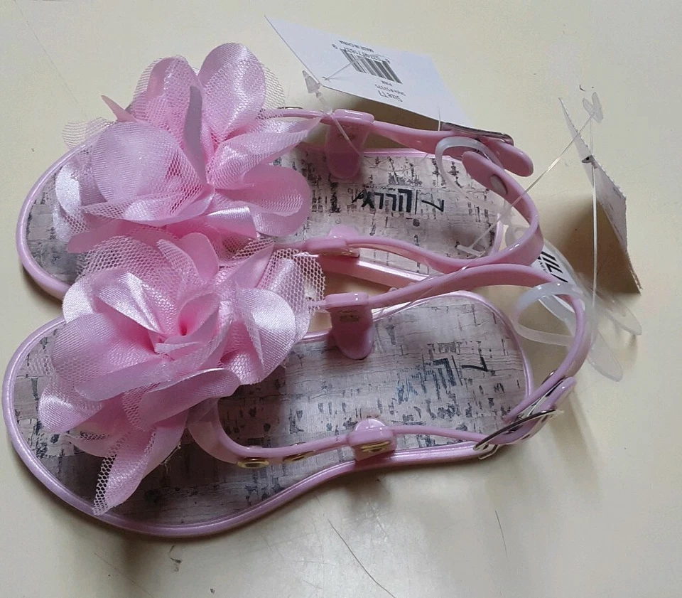 LILLY OF NY SANDALIAS NIÑAS CON FLOR DE TUL GRANDE TALLAS 5,6,7,11 ROSA Foto 2 de 3