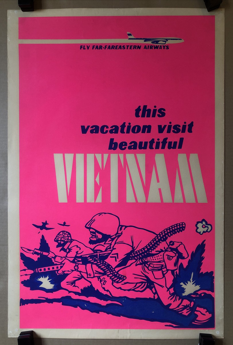 This Vacation Visit Vietnam Original Vintage Blacklight Poster