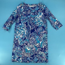 Lilly Pulitzer Blue Hidden Animal Dress GIRLS USA XL 12-14 , Great Condition