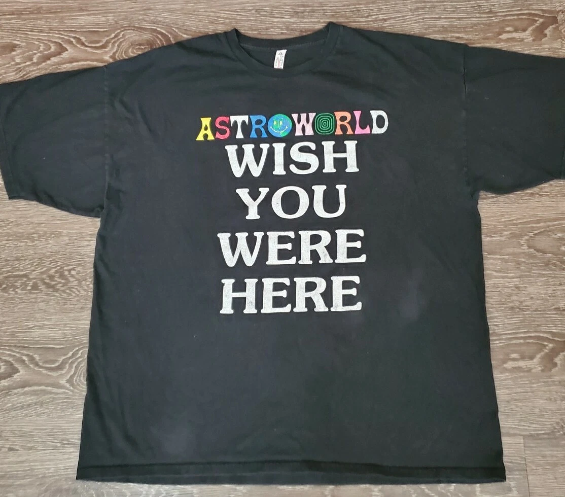 Travis Scott Concert Shirt Astroworld Wish You Were Here 2018 Tour T Shirt  Small