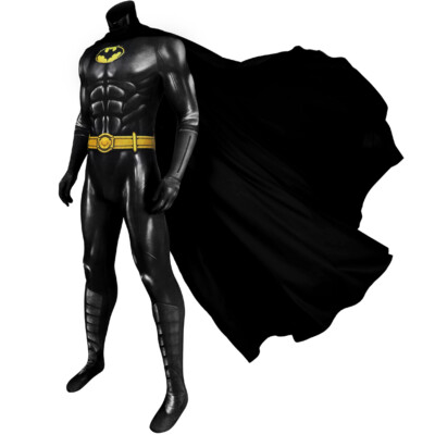 The Flash Batman Bruce Wayne Michael Keaton Jumpsuit Cosplay Costume Suit Cape