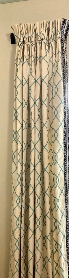 4 PRECIOSOS PANELES DE CORTINAS PERSONALIZADOS CON REVESTIMIENTO Y ADORNO SCALAMANDRE Foto 4 de 4