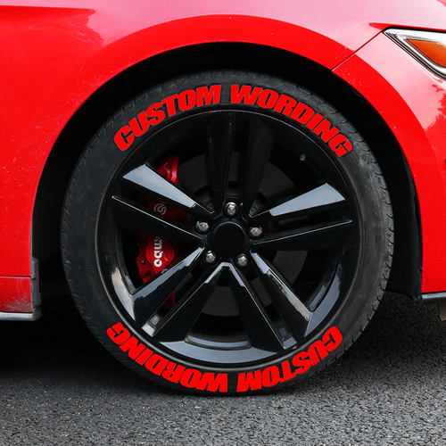Sticker for 4 Tires 1.06'' 14''-22'' Red Custom Text for Tires Lettering - Picture 5 of 10