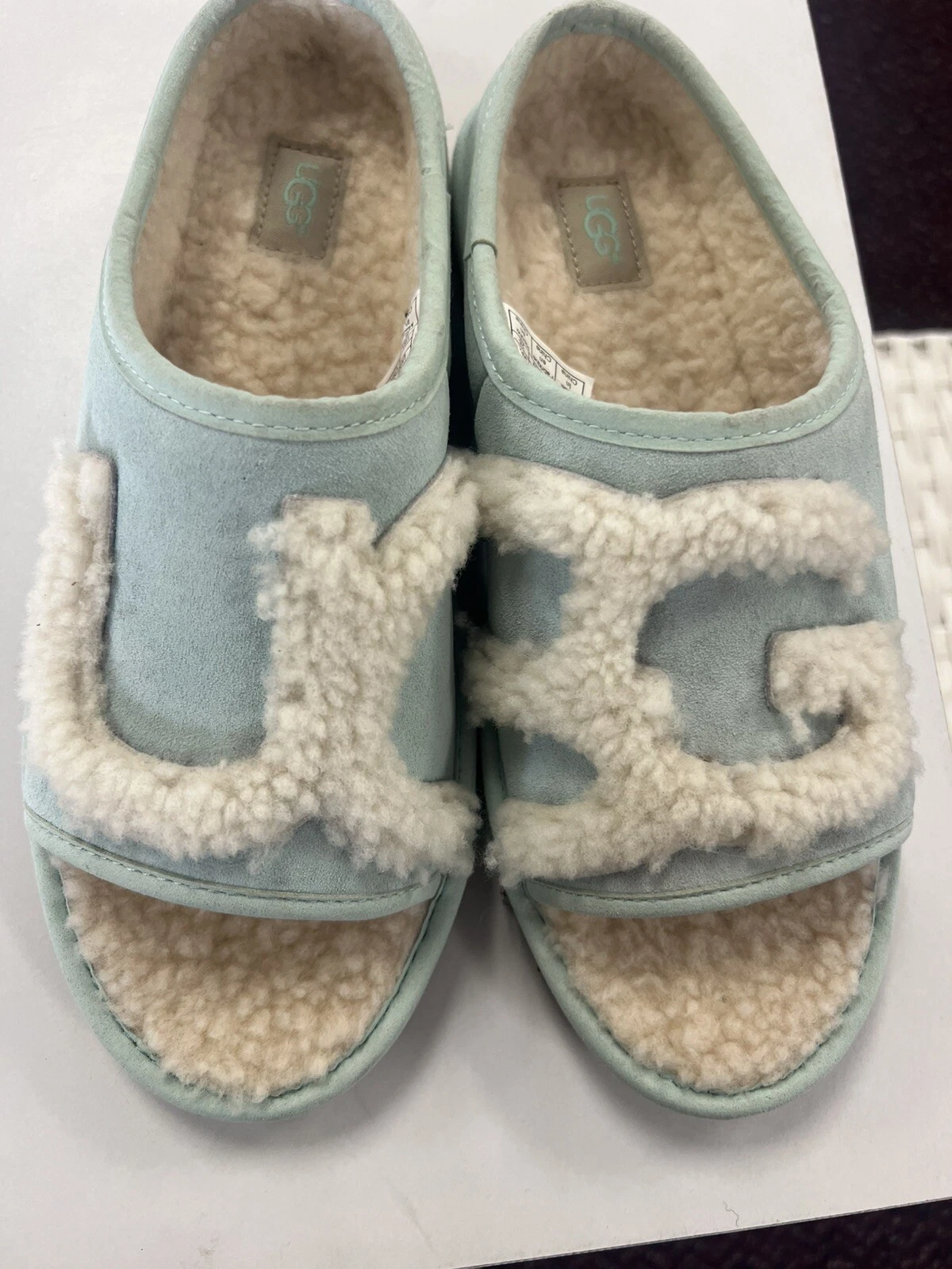 NUOVO CON SCATOLA! SLIDE UGG DONNA BLU AWT TAGLIA 5 6 MODELLO: 1019730