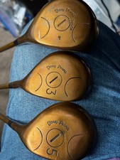 Vintage Toney Penna Metal Woods Set Driver 8, 3 Wood, 5 Wood Alda HM-40 Bronze