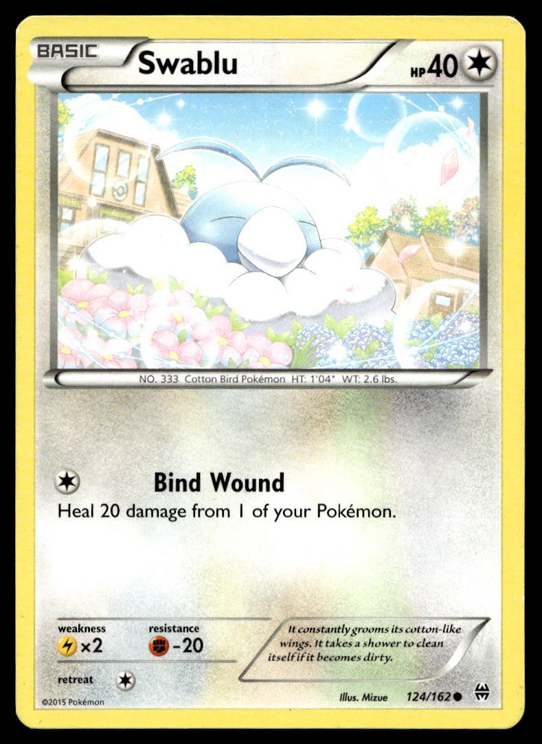Swablu 124/162 Pokemon Card BreakThrough Common 40 HP Lightly Played M50