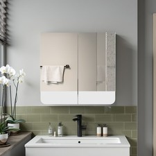 Medicine Cabinet, 2 Doors, 3 Shelves, 2 Mirrors, White