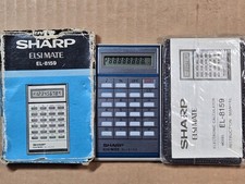 Sharp EL-8159 Vintage Musical Credit Card Size Calculator - Good Working Cond