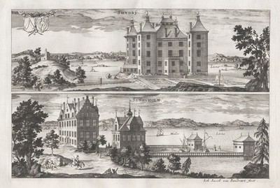 Stora Sundby Castle Eskilstuna Södermanland Sweden Dahlberg Engraving 1693