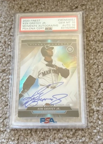 2020 Finest Ken Griffey Jr. Moments On Card Autograph PSA 10 GEM MINT- Auto 10