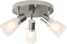 Brushed Nickel 3-Light Track Lighting Kit with Adjustable Frosted Glass Shades