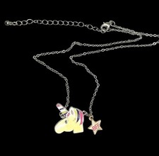Glitter Unicorn BFF Pendant Necklace With Star Charm