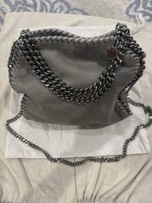 Stella McCartney Falabella Mini Tote Bag Shoulder Bag Eco Leather Gray Auth