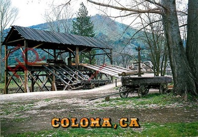 Postkarte> Coloma, Replik von Sutter's Mill, Marshall Gold Discovery State Park