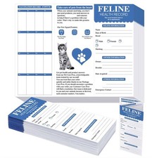Feline Animal Health Cat Health Records, 25 pk