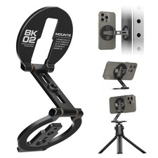 Double Phone Holder Mount Tripod Dual Magnetic Foldable Gym Stand 1/4"-20 Photo