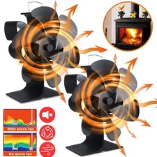 New Wood Stove Fan 6-Blade Fireplace Fan for Wood Burning Stove Heat Powered fan