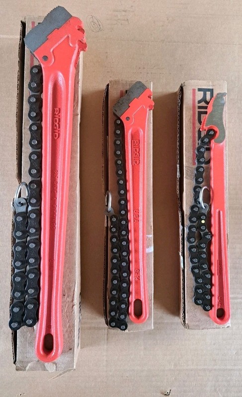 New-Ridgid Chain Wrenches C-18 31320, C-14 31315, C-12 31310