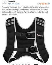 Weighted Vest 12 Lb Women  Men Reflective Stripe Adjustable Running Workout
