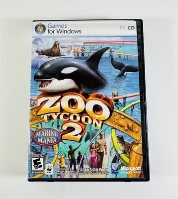Zoo Marine Mania Tycoon 2 PC CD Expansion Pack 2006 Game 1 Disc Microsoft ML433