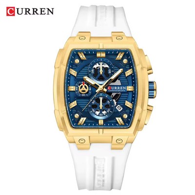 Men Casual Quartz Calendar Wristwatch Leather Style Band