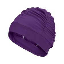 Fabric Swim Cap Polyester Swimming Hat Elastic Swimming Cap, Purple